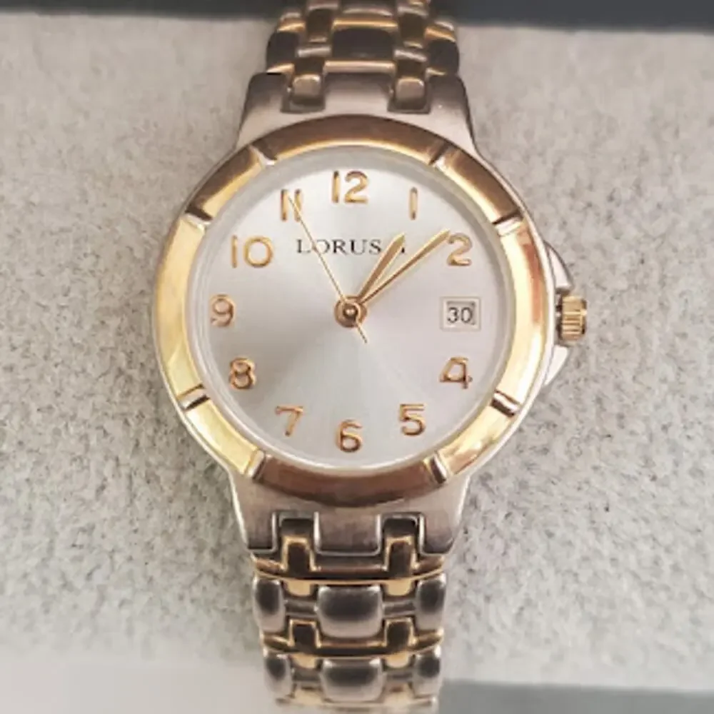 Lorus Women's Watch with Calendar Silver and Gold Tone Fresh Battery Dainty